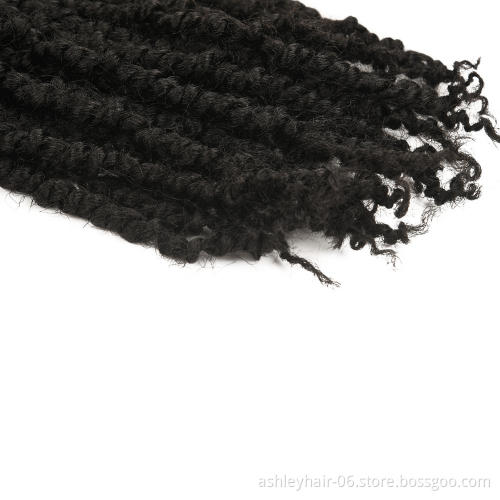 OEM 18 Inch Pre-looped Fluffy Spring Passion Crochet Synthetic Hair Bomb Twist